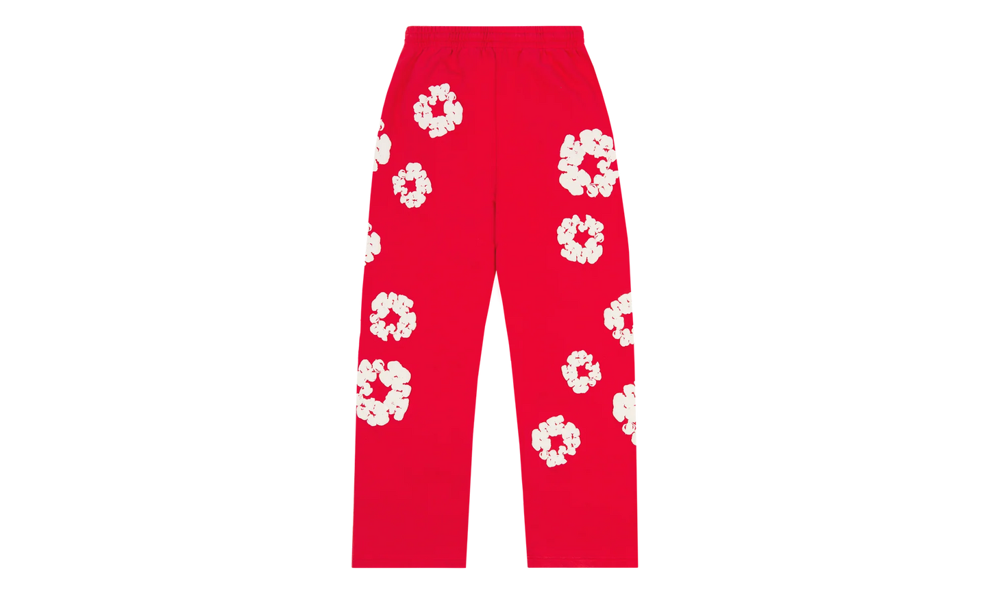 Cotton Wreath Baggy Sweatpants "Red" DT161