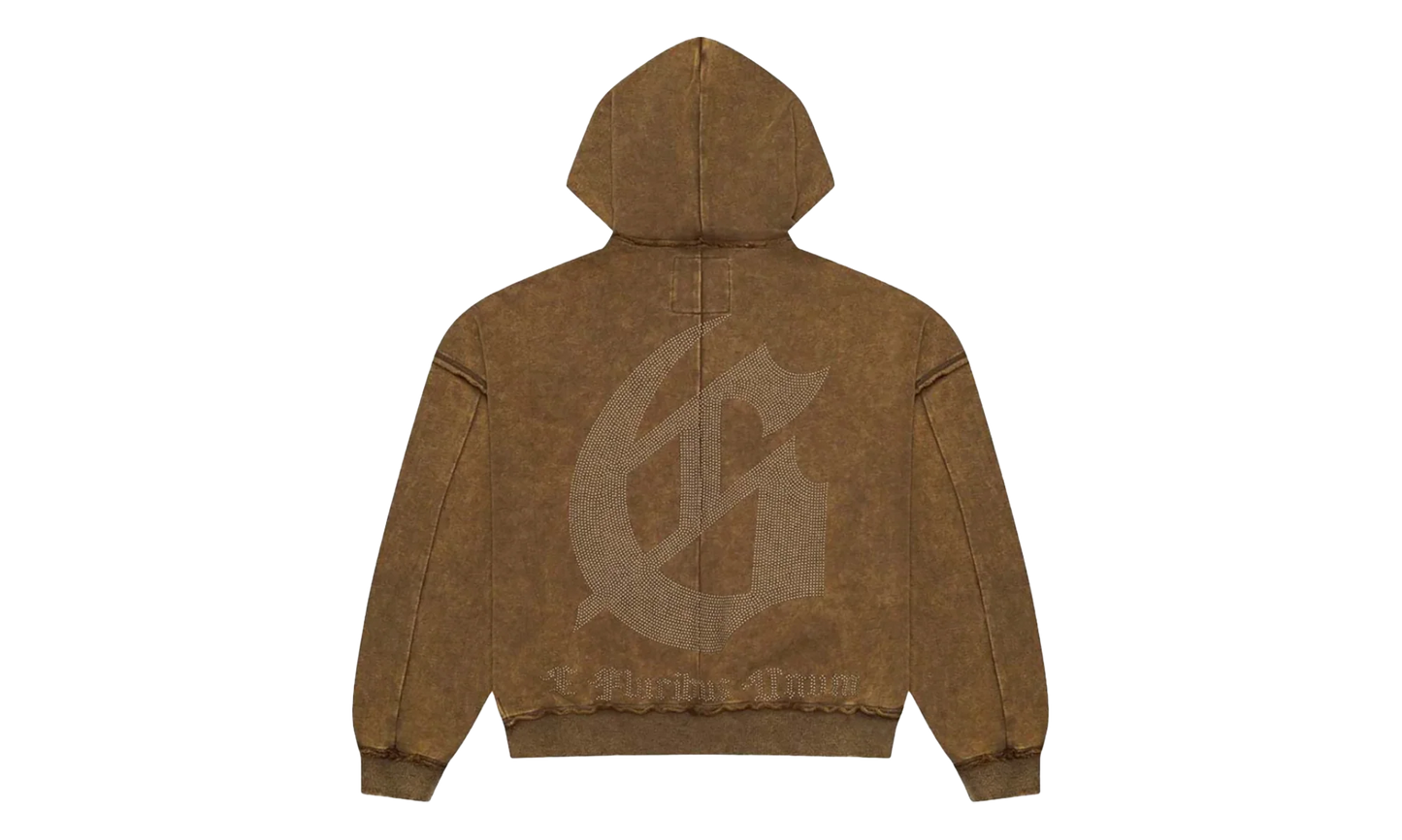 Studded OG Logo Hoodie "Brolive Wash" GS036