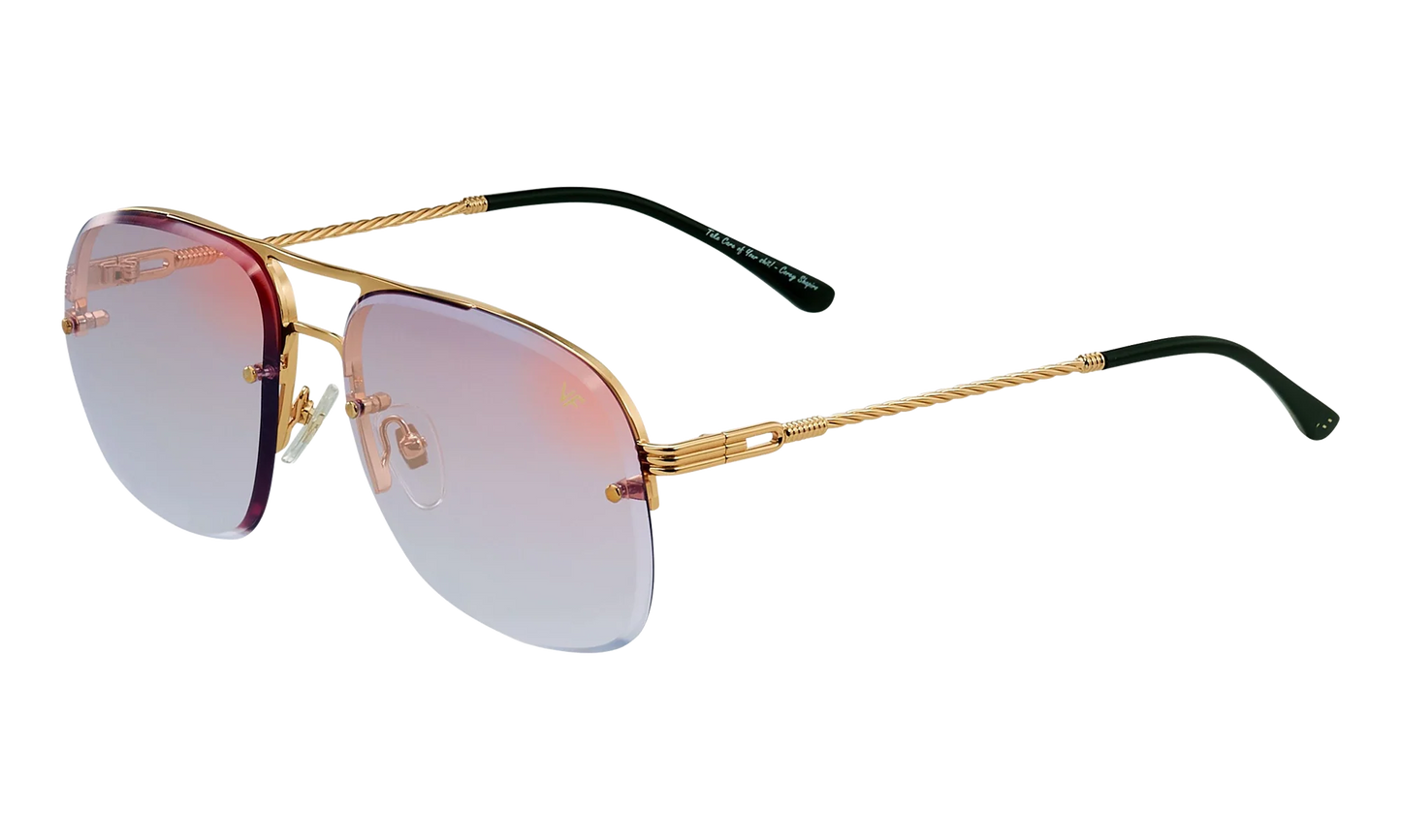 Snatch Bevel Rimless Drill Mount 18KT "Yellow Gold / Pastel Pink Gradient Flash Gold" DMSN2 0004 48C1