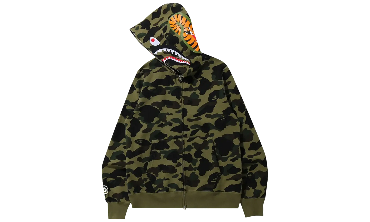 1st Camo Shark Full Zip Hoodie "Green" 001ZPK301005M GRN