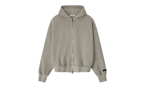 Embroidered Classic Full Zip Hoodie "Smoke Grey" 192HO254781F
