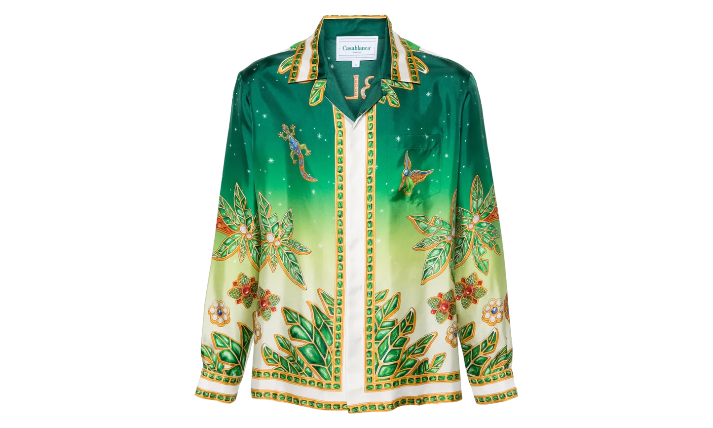Cuban Collar Long-Sleeve Shirt "Joyaux D'Afrique" MS24 SH 006 01 JOYA