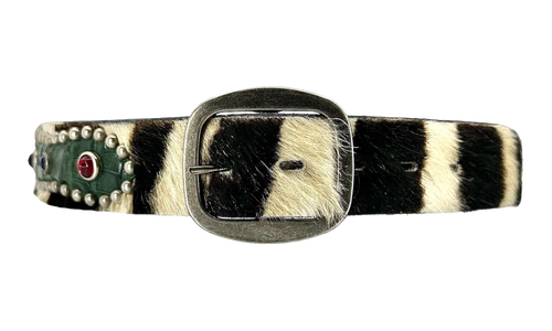Reptile Studded Fur Belt "Black" GDRSFBB