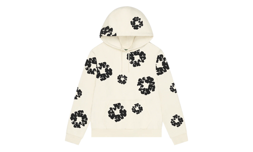 Black Cotton Wreath Hoodie "Oatmeal" DT353