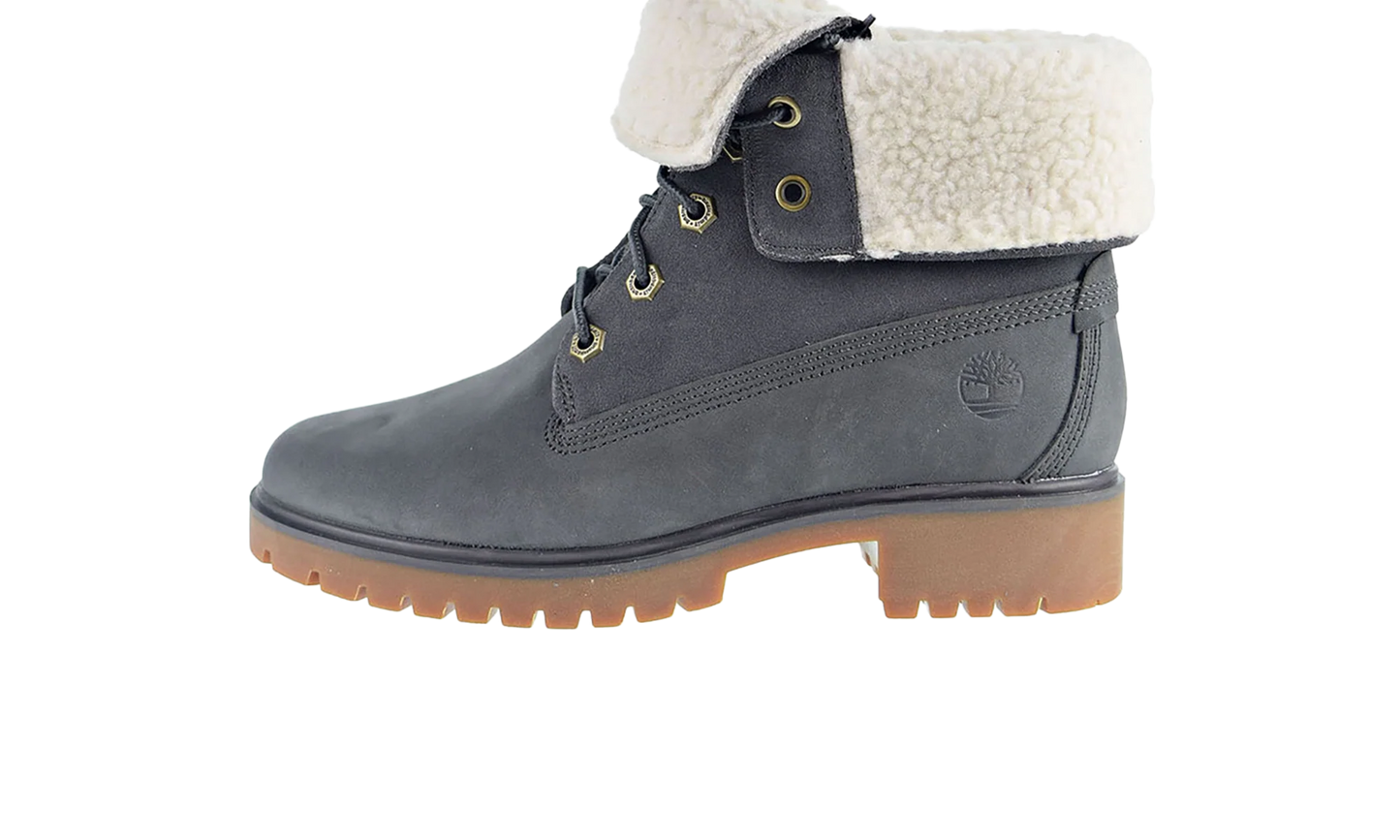 Jayne WP Fleece Fold Down Boot WMNS "Dark Grey Nubuck" TB0A1SGI