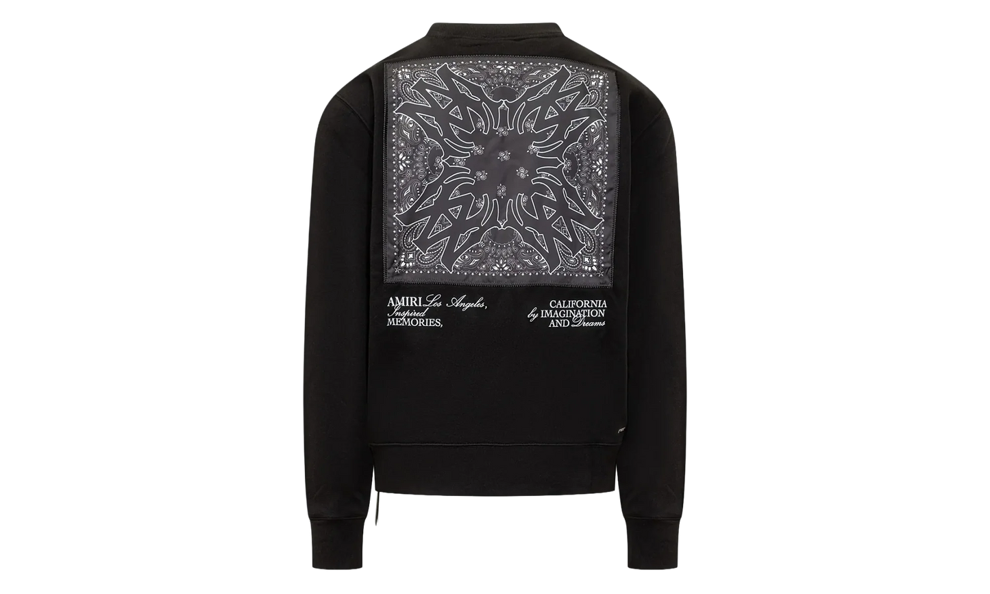 MA Bandana Silk Applique Logo Crewneck Sweatshirt "Black" AMJYCW1041