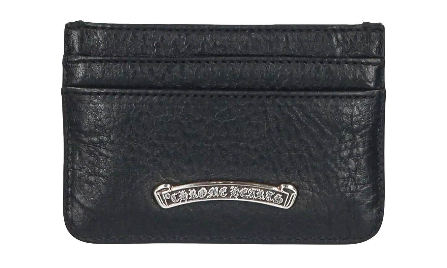 Scroll Logo Leather Card Holder "Black/Silver" CHRM0811