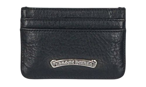 Scroll Logo Leather Card Holder "Black/Silver" CHRM0811