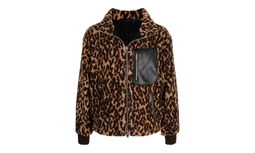 Printed Bandana Fleece Jacket "Brown / Tan" MKF013 242