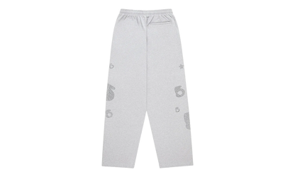 Rhinestone Beluga V2 Wide Leg Sweatpants "Heather Grey" SP5der310