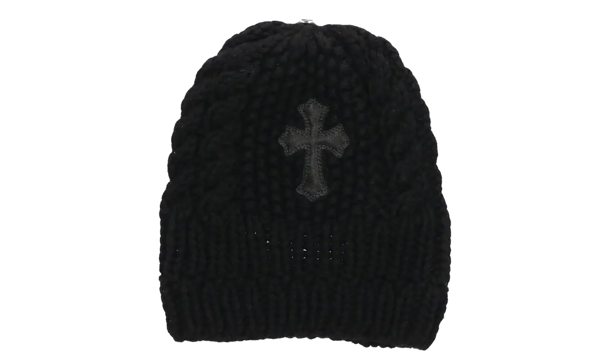 Leather Cross Patch Beanie "Black" CHRM0768