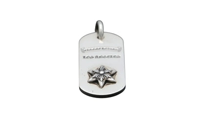 Raised star dog tag & Ball Chain "Los Angeles limited edition - Silver" CHRM0665