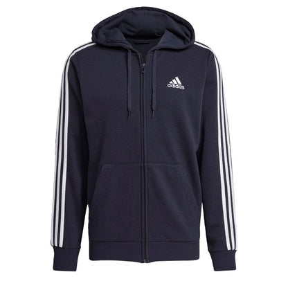 Men's adidas Essentials French Terry 3-Stripes Full-Zip Hoodie