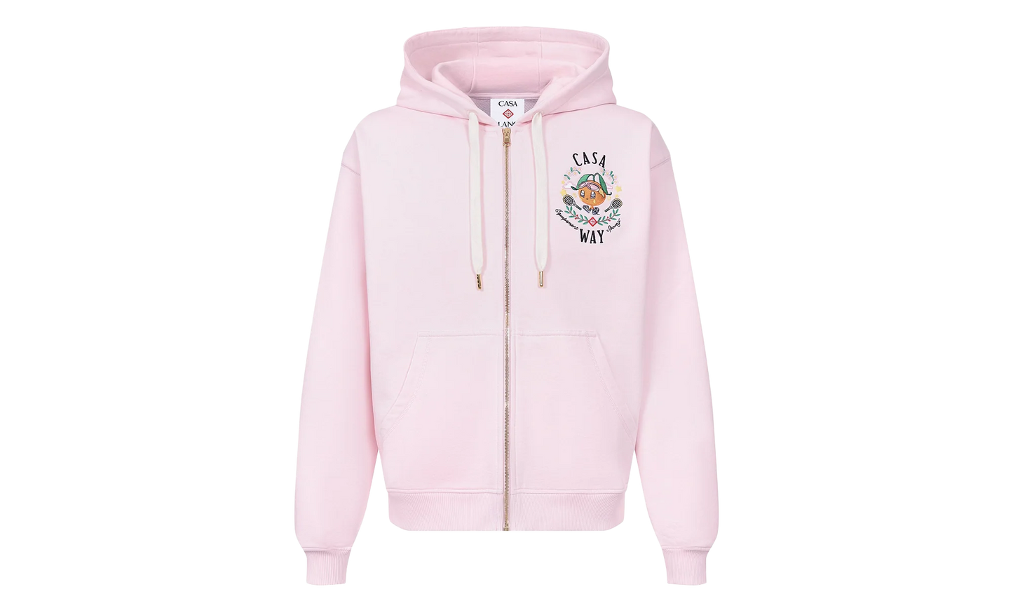 Casa Way Mascot Printed Full Zip Hoodie "Pink" M AW25 JTP 408 05
