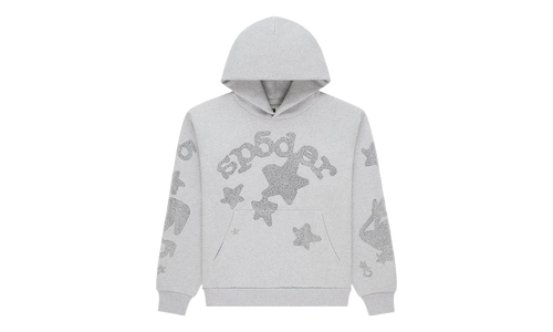 Rhinestone Beluga Hoodie "Grey" SP5der309