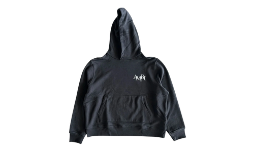 Staggered Logo Hooded Sweatshirt "Black Chrome" EXMJL002 001