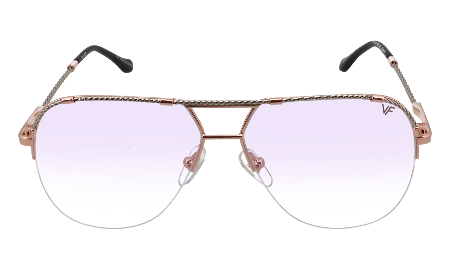 Blanco Half Rim 24KT Two-Tone "Rose / White Gold / Purple Gradient Photochromatic" HRBA2 0009 2D3