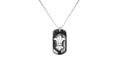 Fleur Dog Tag Pendant "Silver" CHRM0962