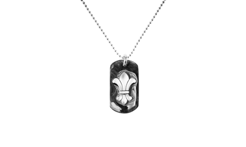 Fleur Dog Tag Pendant "Silver" CHRM0962