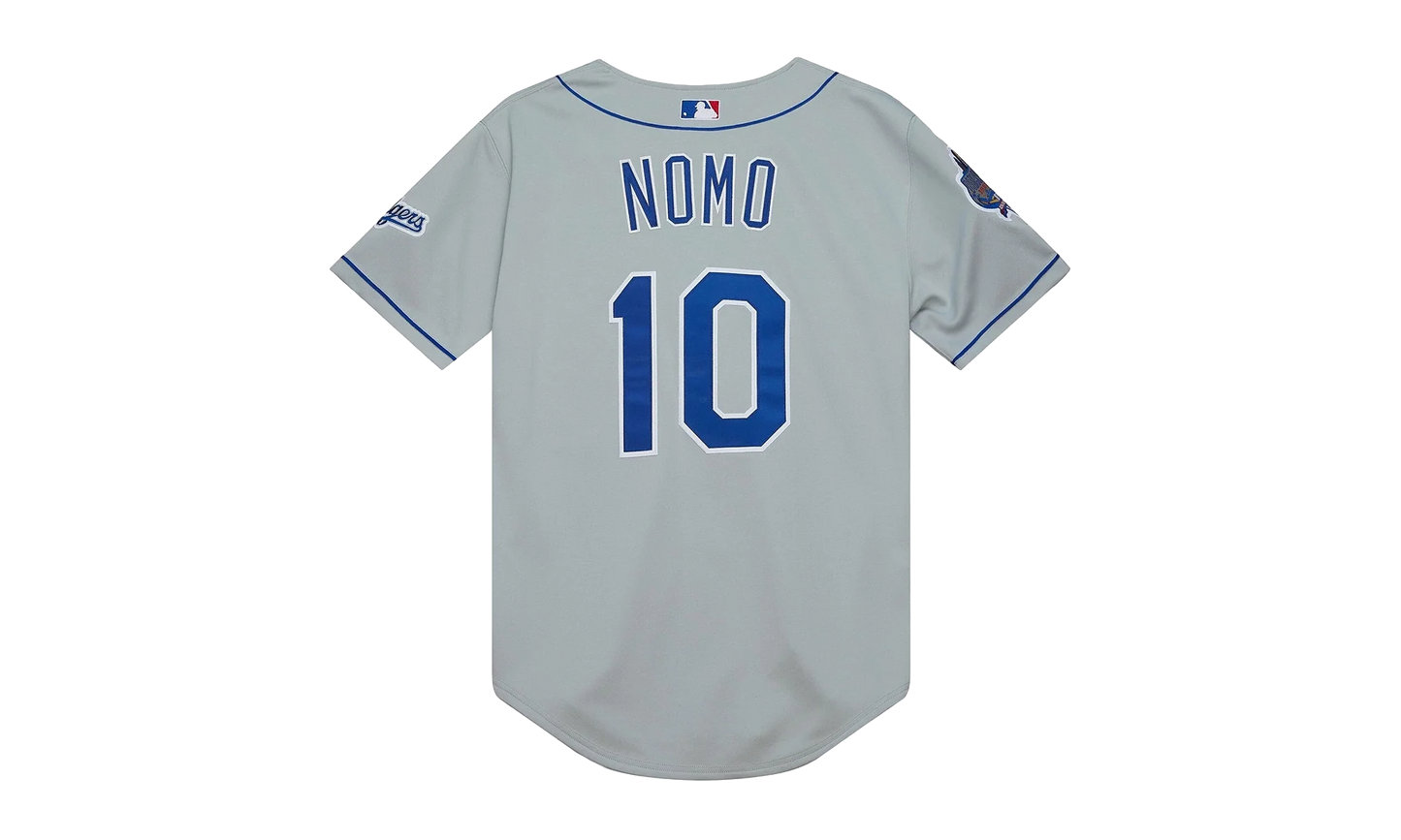 MLB Hideo Nomo Road Jersey "2002 Los Angeles Dodgers – Chrome" AJY15337 LAD02HNOCHRM