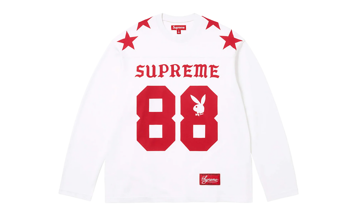 Playboy® L/S Football Top "SS26 - White" SU27097