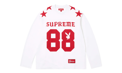 Playboy® L/S Football Top "SS26 - White" SU27097