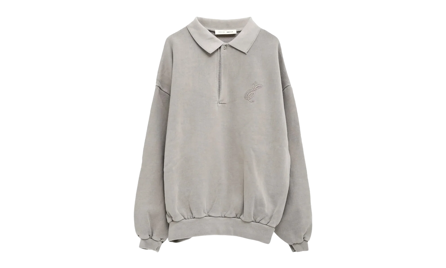 Embroidered Classic Polo Sweatshirt "Smoke Grey" 192HO252041F