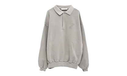 Embroidered Classic Polo Sweatshirt "Smoke Grey" 192HO252041F