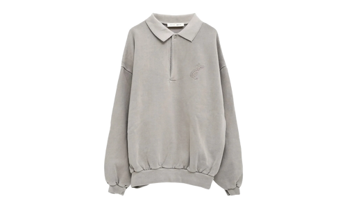 Embroidered Classic Polo Sweatshirt "Smoke Grey" 192HO252041F
