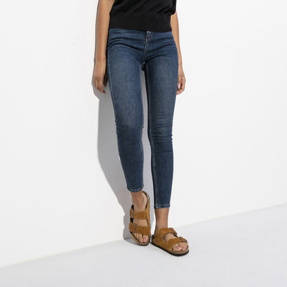 Arizona Suede Soft Footbed Sandal in Mink