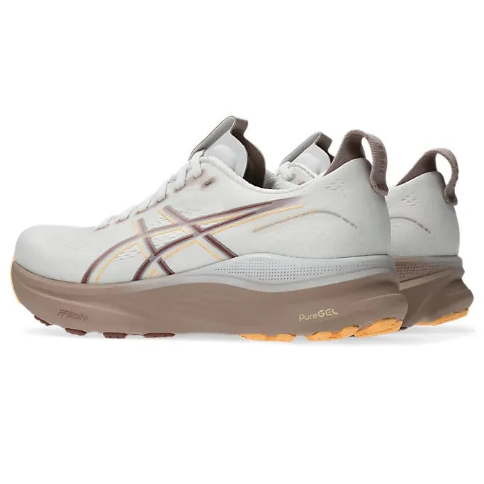 Women's Gel-Kayano 32 Running Shoes Wide in White/Orange Glow