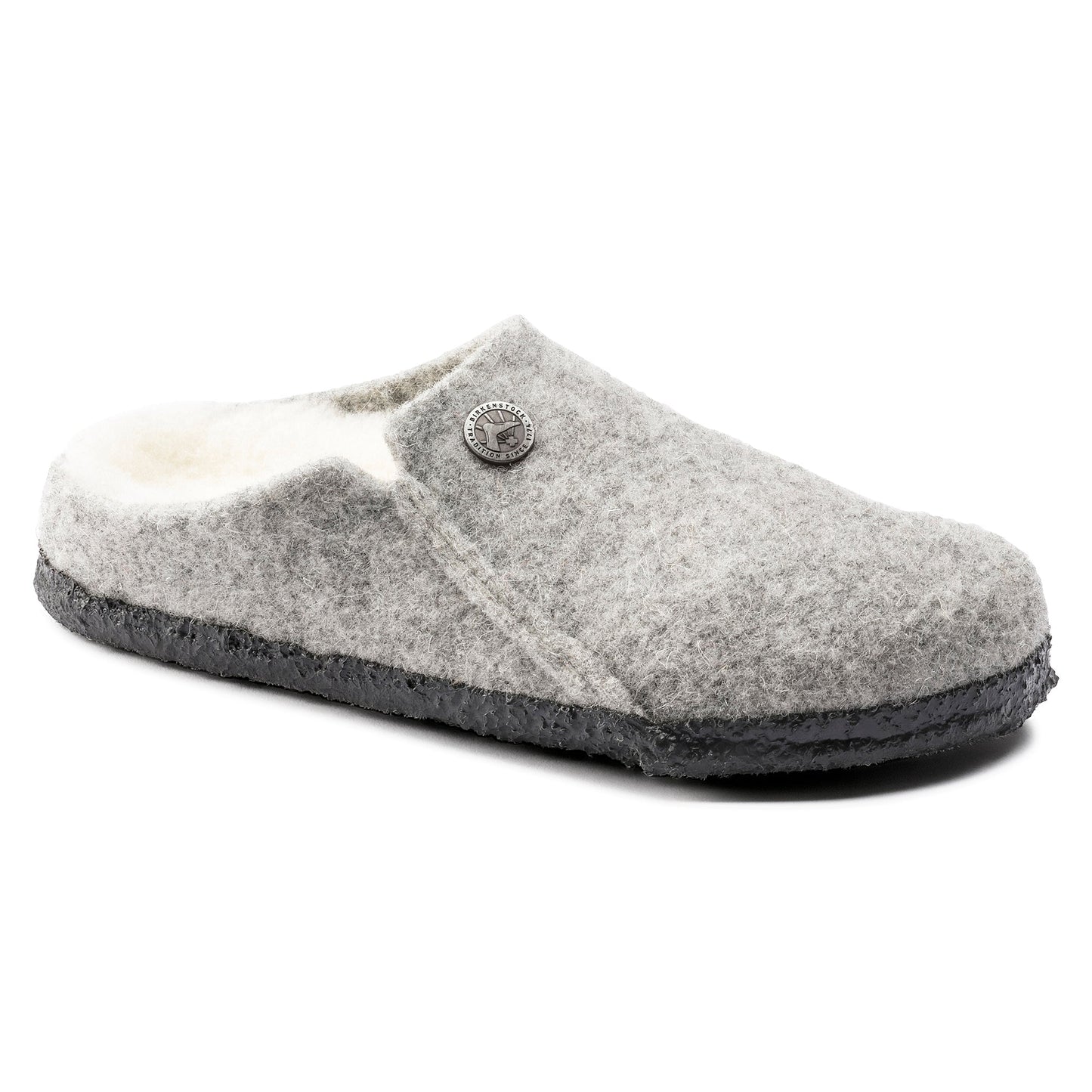 Kid's Zermatt Wool Felt Shearling Slipper in Light Gray