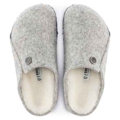 Kid's Zermatt Wool Felt Shearling Slipper in Light Gray