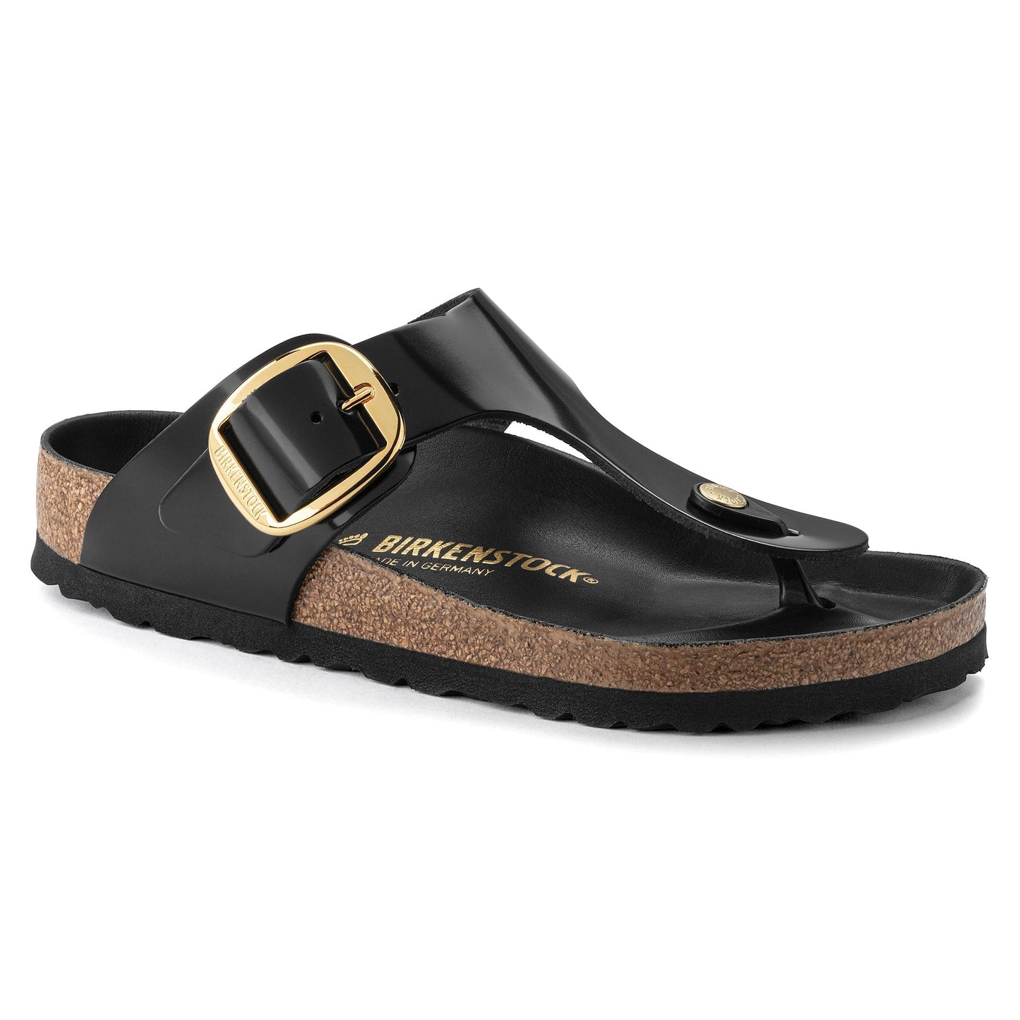 Gizeh Big Buckle Natural Patent in High Shine Black