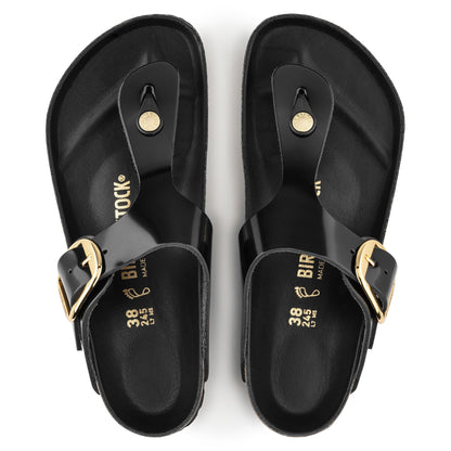 Gizeh Big Buckle Natural Patent in High Shine Black