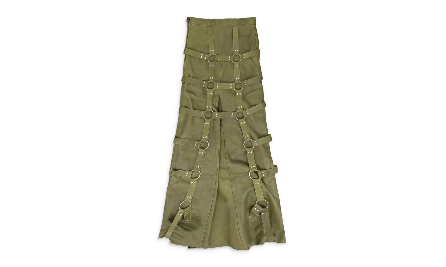 GRID BONDAGE MAXI SKIRT "Green" WDWWBTM 0010