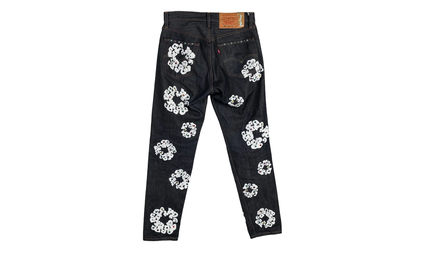 Levi's 501 Cotton Rhinestone Wreath Jeans "Raw" DT313