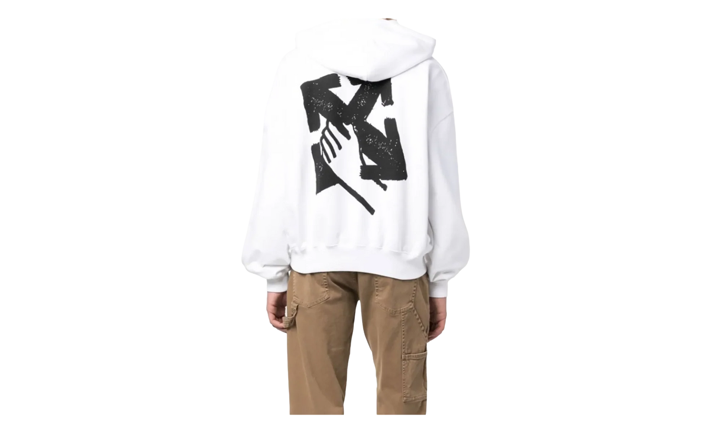 Hand Arrow Boxy Hoodie "White" OMBB110S23FLE0030110