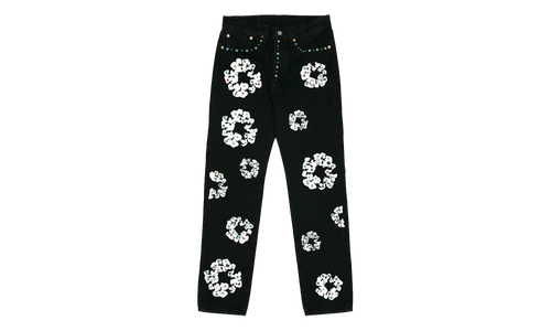 Levi's 501 Rhinestone Cotton Wreath Logo Jeans "White / Black" DT296