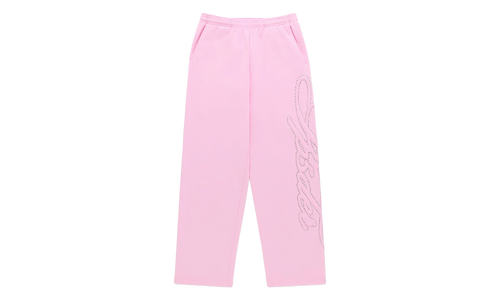 Rhinestone Script Wide Leg Sweatpants "Light Pink" SP5der350