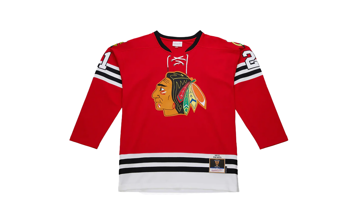 NHL Stan Mikita Dark Jersey "1960 Chicago Blackhawks - Scarlet" JY9064 CBHSCAR