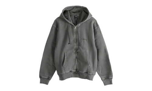 Smooth Stock Pig Dyed Zip Hoodie "BLACK" 1975021 BLAC
