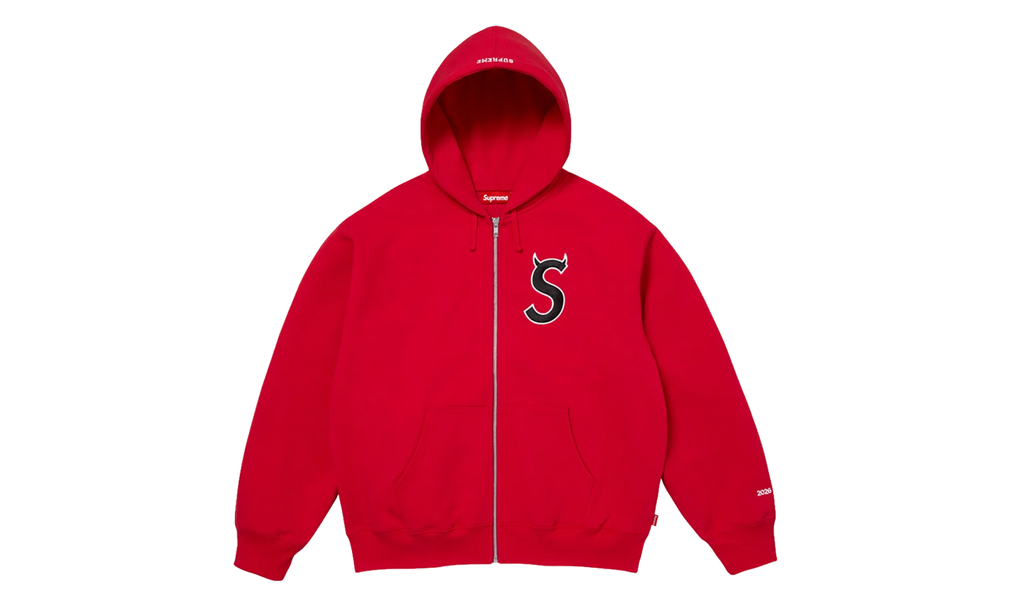 Devil S Logo Zip Up Hooded Sweatshirt "SS26 - Red" SU27313