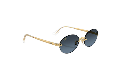 Ray-Ban Rimless "A$AP Rocky - Polished Arista Gold with Blue Gradient Dark Grey Lens" RB3929 001 S2
