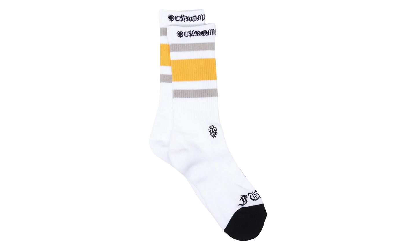 Fuck You Striped Sock "White / Yellow" CHRM1023