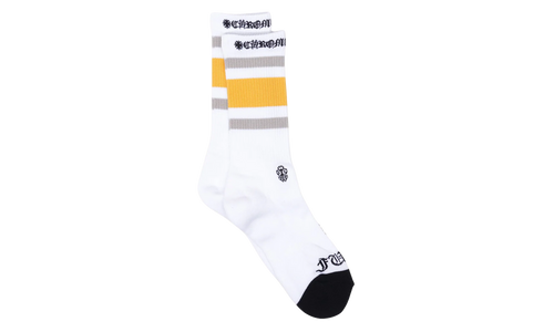 Fuck You Striped Sock "White / Yellow" CHRM1023