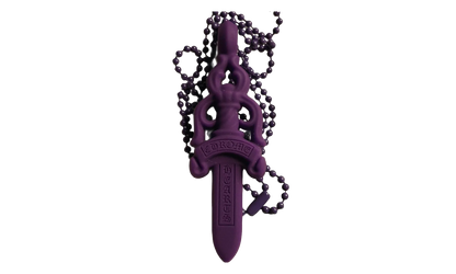 Silicone Dagger Pendant Ball Chain Necklace "Purple" CHRM0888