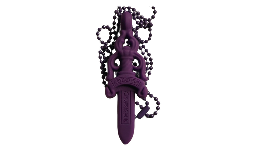 Silicone Dagger Pendant Ball Chain Necklace "Purple" CHRM0888