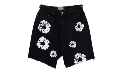 The Cotton Wreath Denim Shorts "Black White" DT401