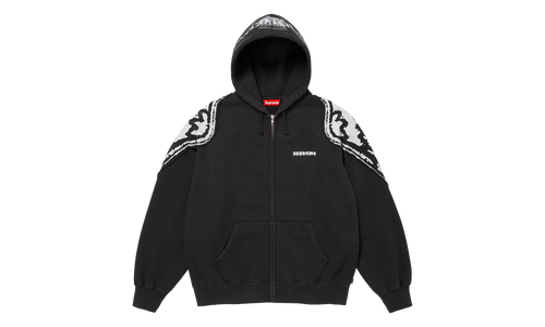 Wings Zip Up Hooded Sweatshirt "Black" SU27001